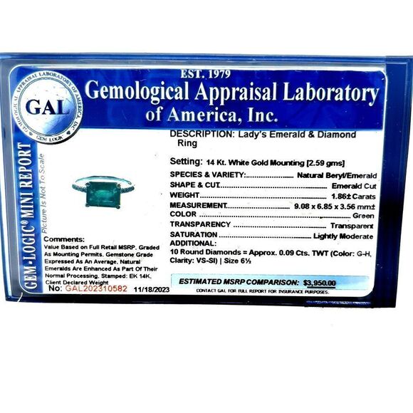 Natural Emerald Diamond Ring Size 6.5 14k Gold 1.95 TCW Certified $3,950 310582 - Picture 12 of 12